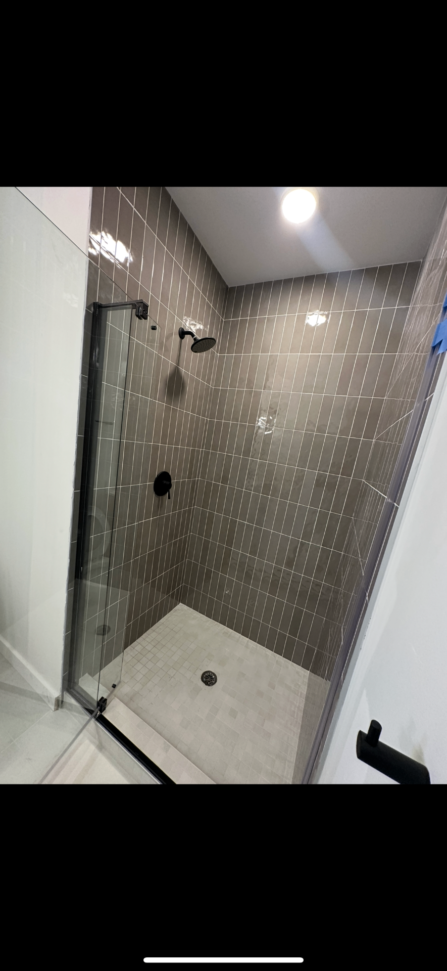 Walk-in tile shower build