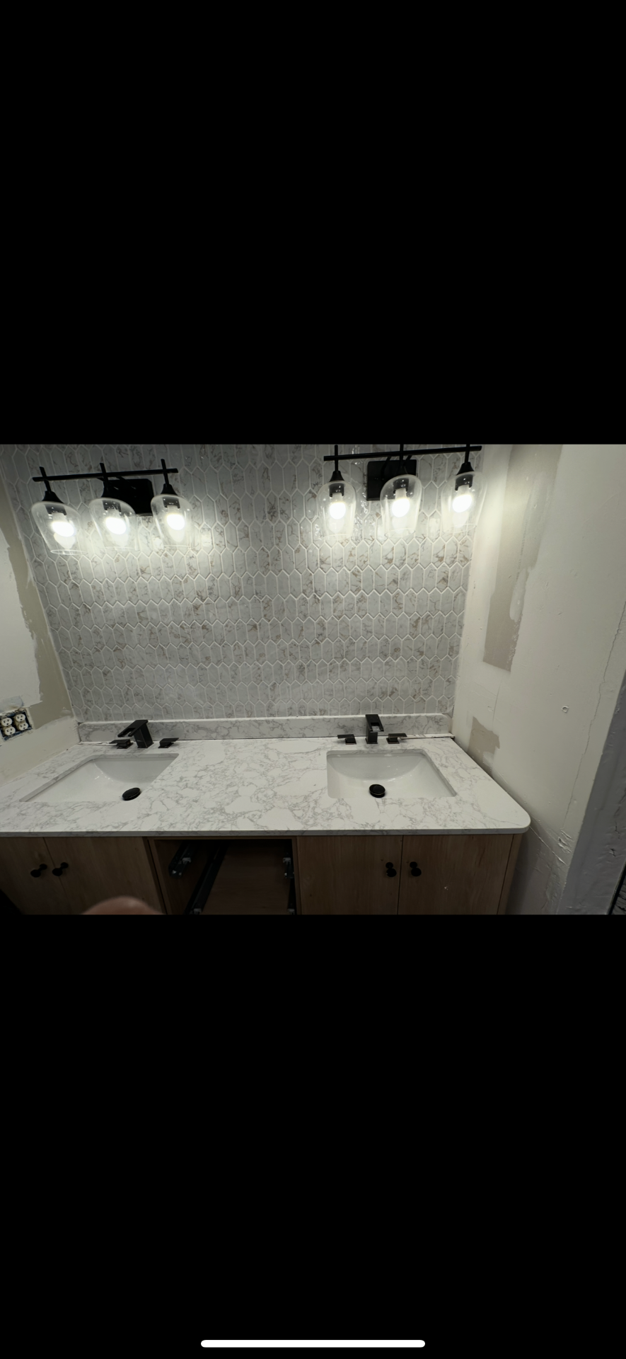 Double-sink vanity install