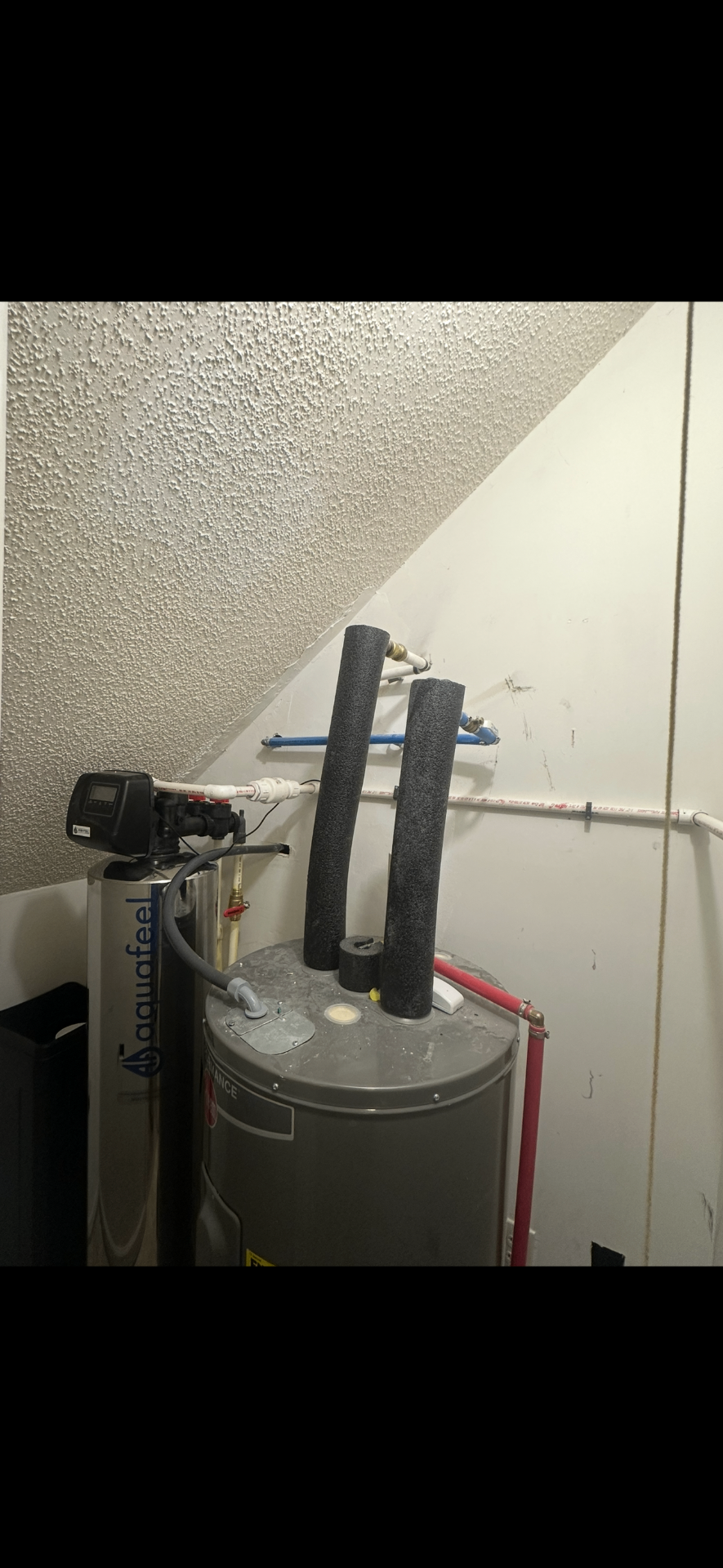 Aquafeel softener + water heater tie-in